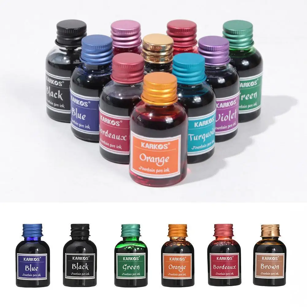 Pluma estilográfica colorida, 10 colores, 30ML, recarga de tintas, recarga de tinta Universal, papelería, producto nuevo para escuela, suministros escolares