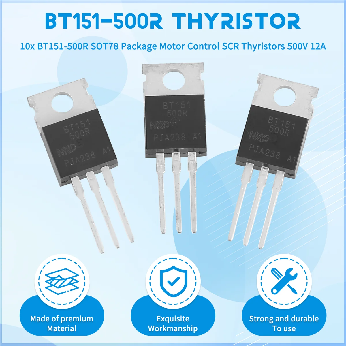 10x BT151-500R SOT78 Package Motor Control SCR Thyristors 500V 12A