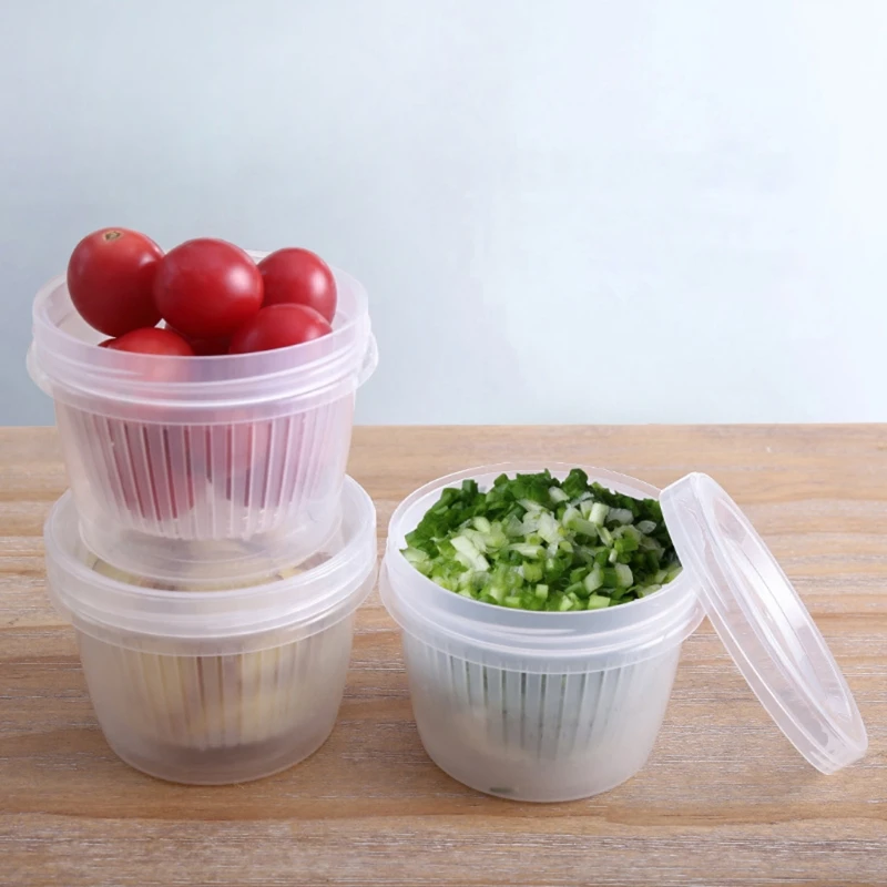 PP製の食品保管ボックス耐久性のある強力な排水設計により、食品を乾燥して清潔に保ちますドロップシップ