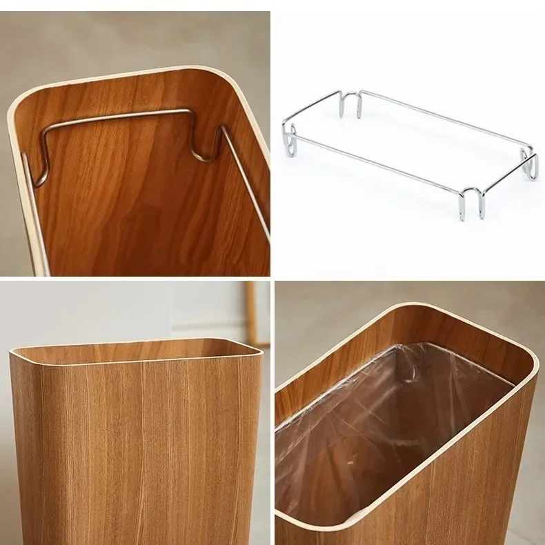 Nordic Crevice Wooden Garbage Bin Home Business Creative Homestay Garbage Bin