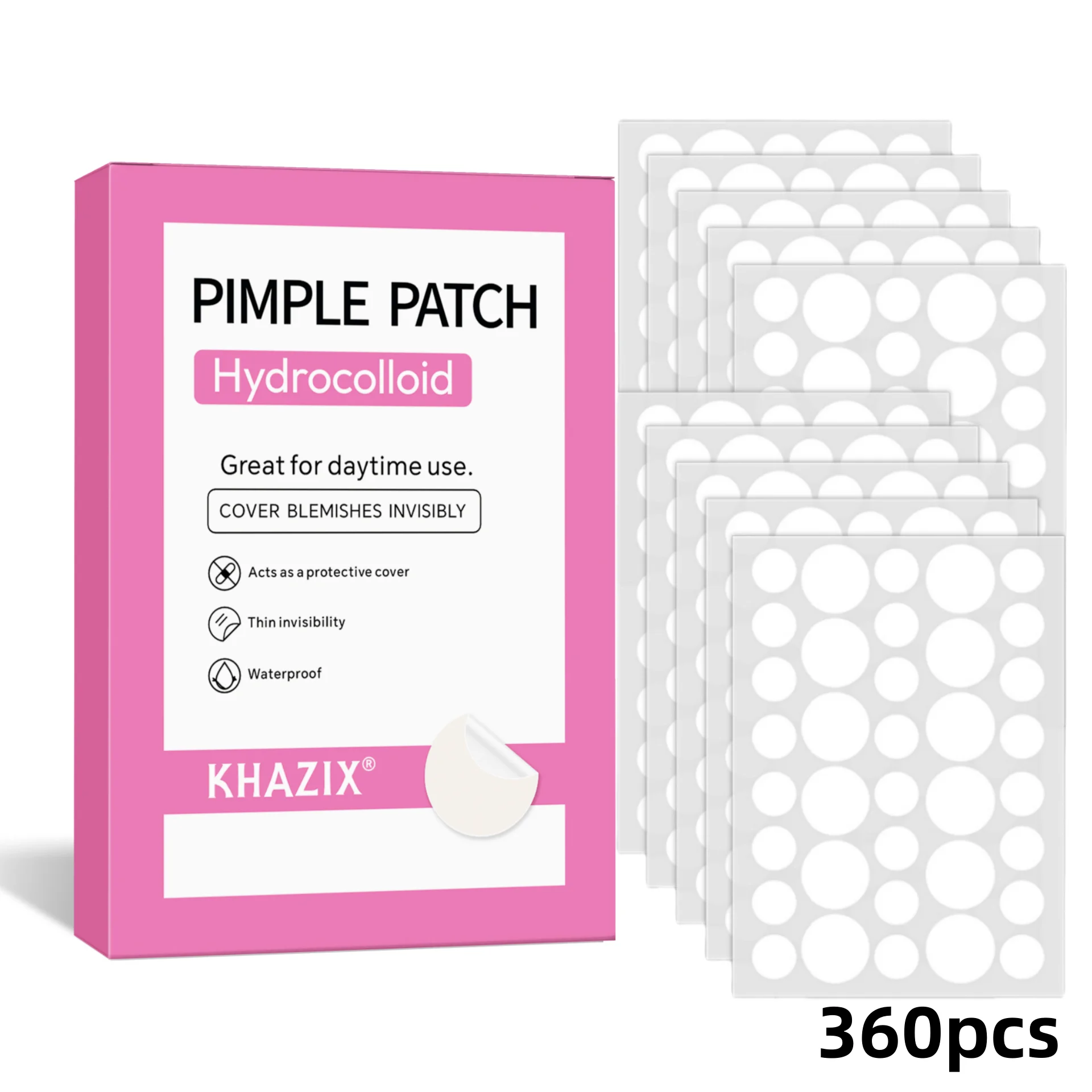 360 قطعة/صندوق رقعة حب الشباب الغروانية المائية عالية الامتزاز 0.1 مللي متر رقيقة جدًا ومناسبة مقاومة للماء ومضادة للسقوط. #6