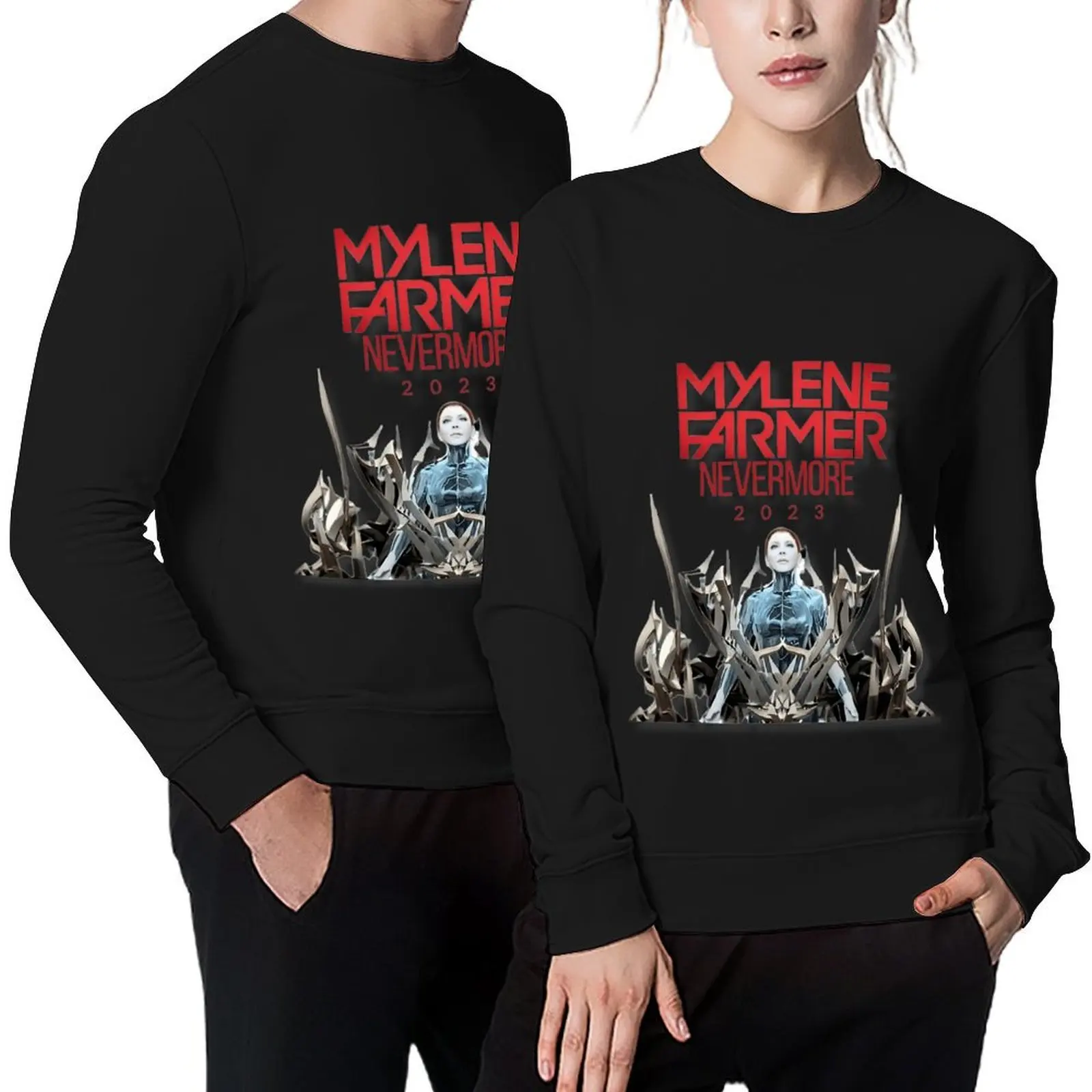 

Mylène Farmer (Jeanne Gautier), Mylène Farmer nevermore 2023 Pullover tracksuits japanese style fashion men oversize sweatshirt