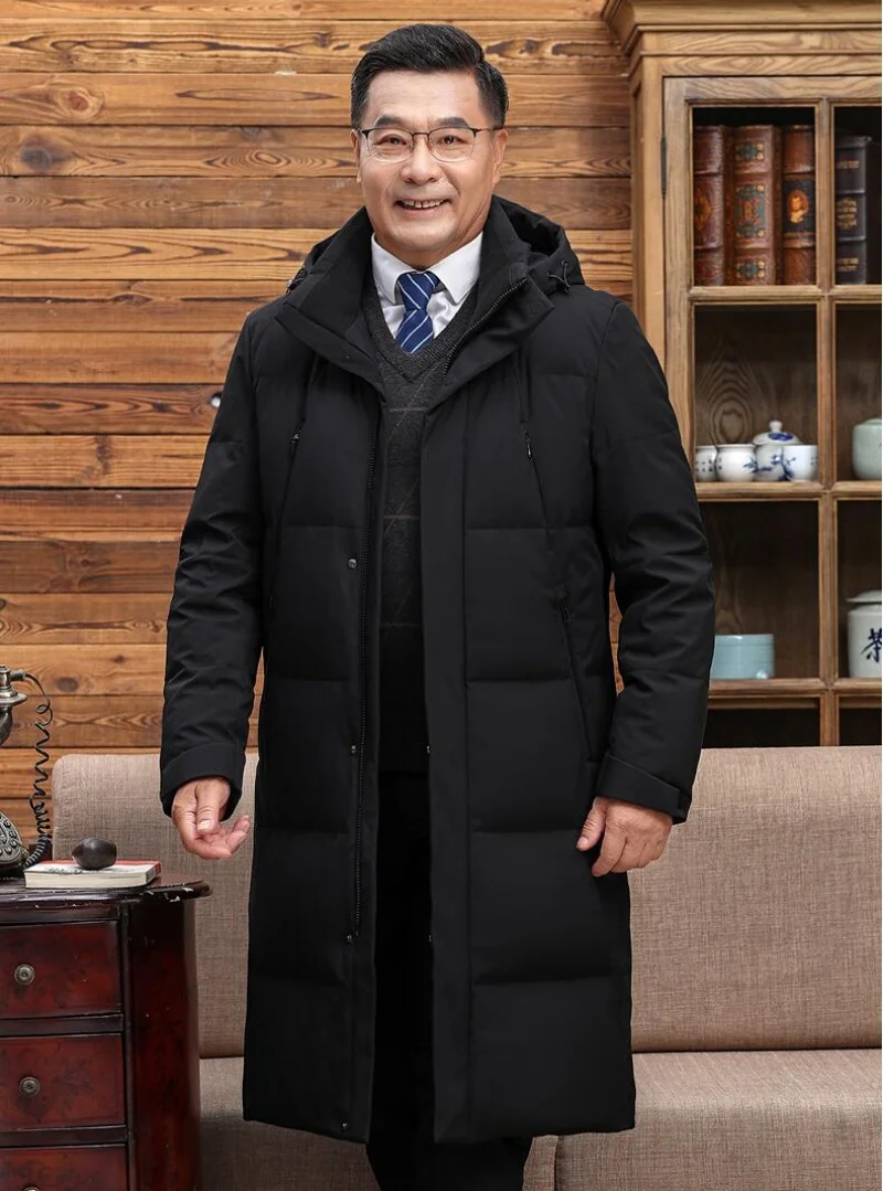 2025 Windbreak Hooded Parkas Male Padded Long duck down Jacket Parkas New Men Casual Parkas Men Wind Breaker Outdoor Snow Jacket