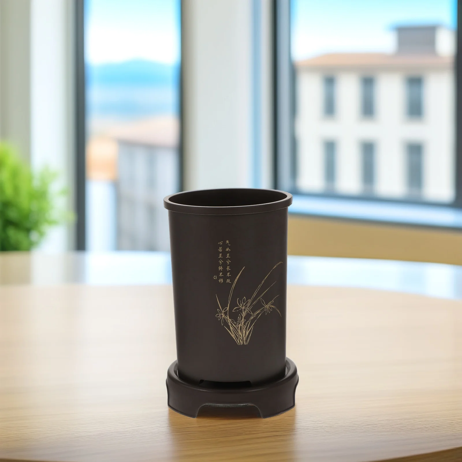 

1 set 1 Set Resin Orchid Pot With Tray Orchid Planter For Indoor Outdoor Plants Flower Planter Decorative Garden Nursery Holder