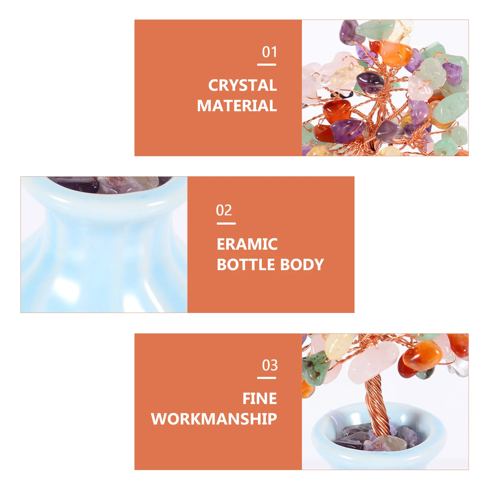 

Ceramic Crystal Fortune Tree Ornament Feng Shui Money Tree Decoration for Home Desktop Decoration Feng Shui Ornament