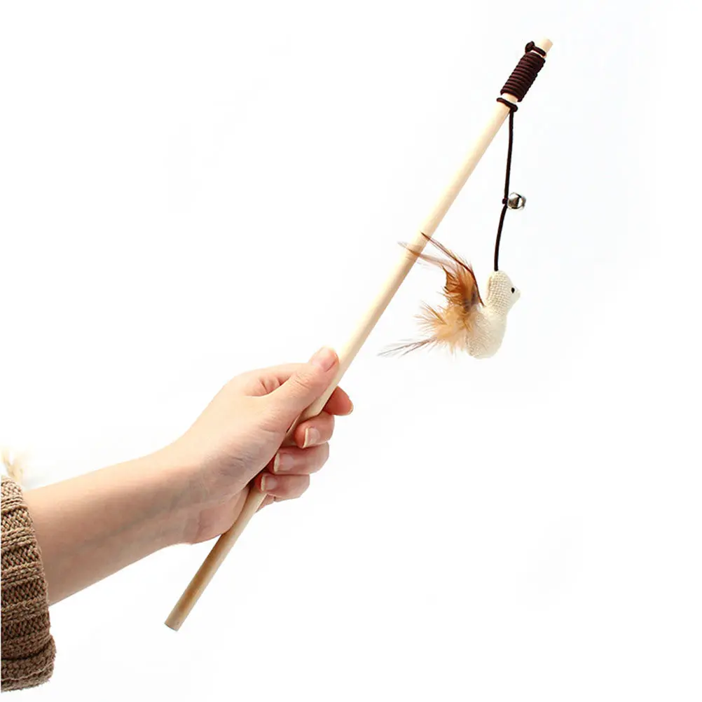 Cat Teaser Interactive Stick Chick Bell Exquisite Design Easy Grip Fun Exercise for Kitten Health Gift for Cat Lovers