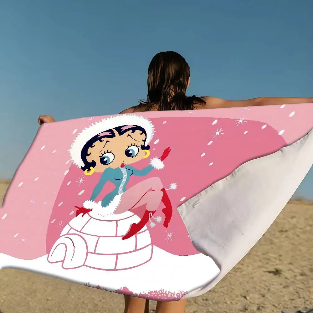 

Cute B-BettyS B-BoopS Beach Towels Shower Towel Sauna Travel Spa Microfiber Quick Dry Gym Accessories Cute Room Decor