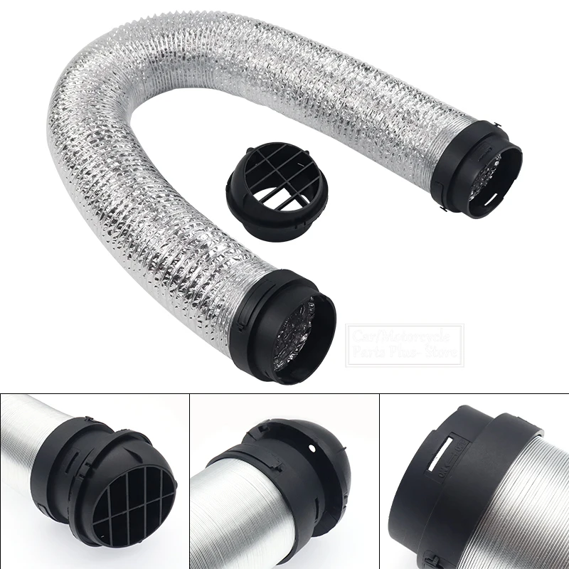 75mm Air Diesel Heater Ducting Duct Pipe Hose Connectors Outlet Set 1x Air Outlet & 1x Heater Duct Pipe Tube for Camper Caravan