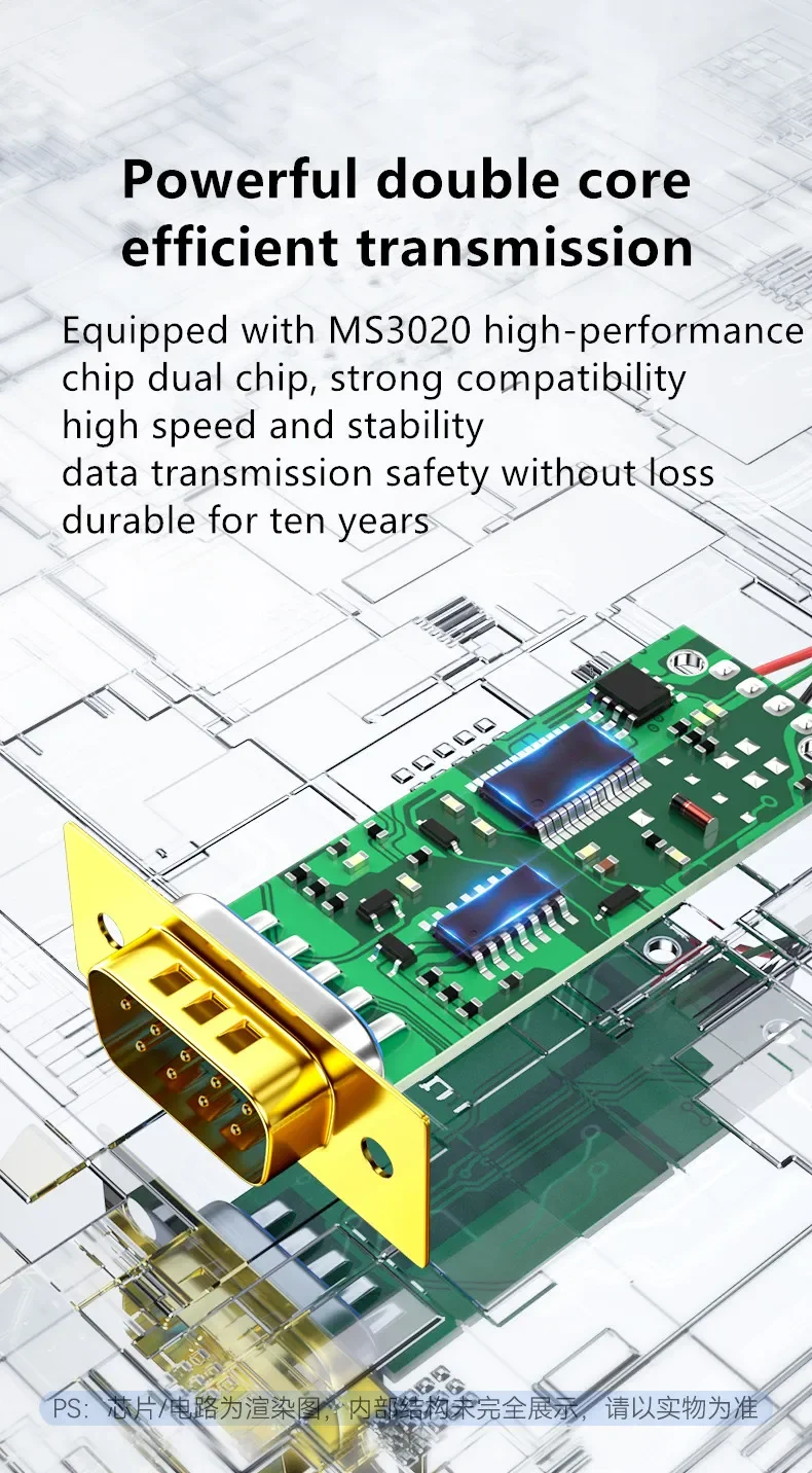 2PCS 고품질 USB To DB9 RS232 직렬 변환기 케이블 남성-남성 어댑터 데이터 케이블