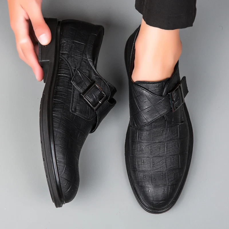 Heren Klassieke Formele Leren Casual Schoenen Voor Heren Gesp Feest Bruiloft Loafers Mocassins Mannen Rijden Flats Zapatos De Hombre