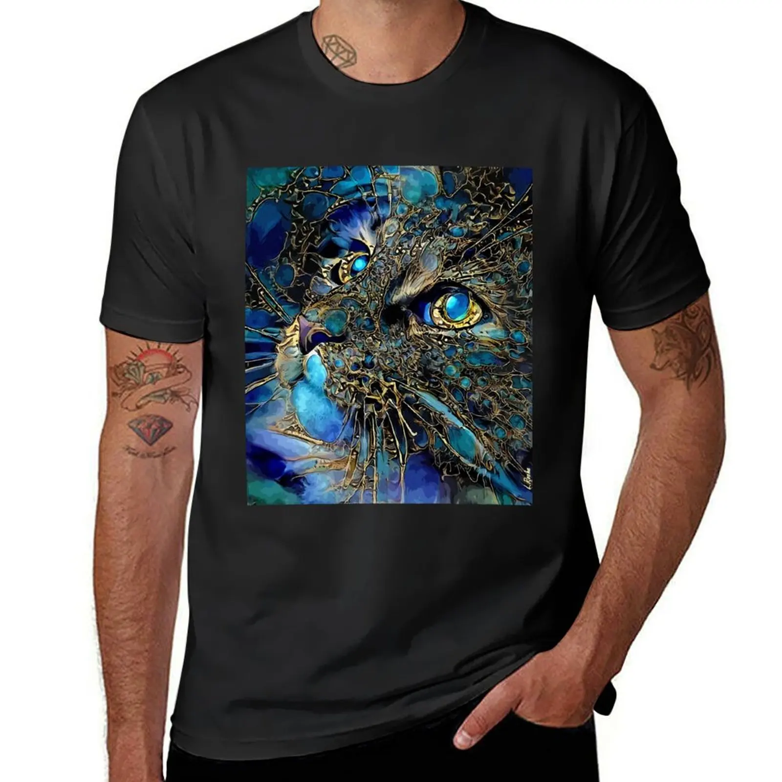 Cat Jewell - chat, cat, kitty, cat, kitten, lea roche paintings T-Shirt cute clothes blanks mens tall t shirts