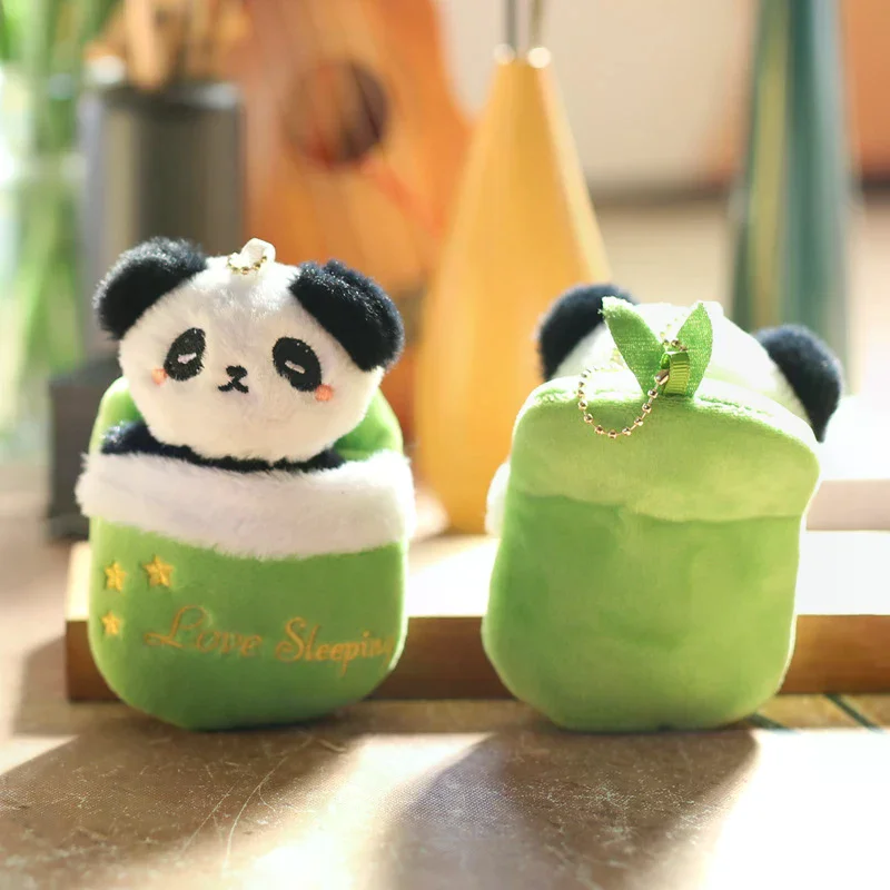 Betoverende kinderverjaardagscadeau Panda pluche pop cartoon pantoffels Ragdoll knuffel sleutelhanger hanger rugzak hangend decor