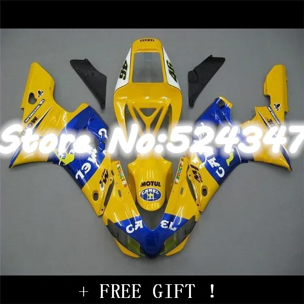 Hey-For YZFR1 98-99 YZF1000 YZF-R1 R1 98 99  YZF R1 YZF 1000 Yellow blue 1998 1999 Fairing Kit for Yamaha