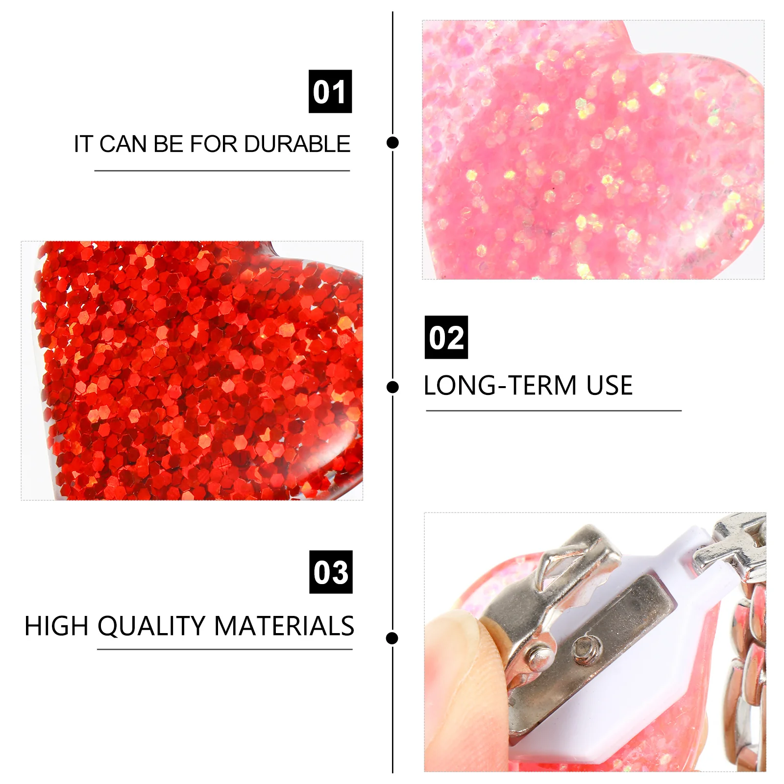 

2Pcs Heart Design Nurse Hanging Watch Clip-on Zinc Alloy Durable Pocket Watch Creative Stylish Nurse Medical Quartz