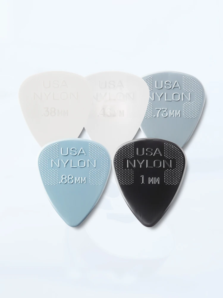 Dunlop Guitar Picks 44R Nylon Standard Pick 0.38/0.46/0.6/0.73/0.88/1.0 mm, USA Original Guitar Accessories