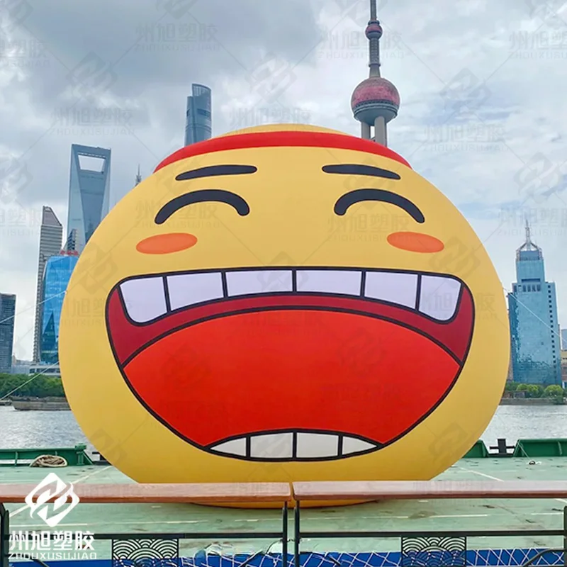 Inflatable cartoon cute face smile model, decorative props for outdoor shopping mall activities