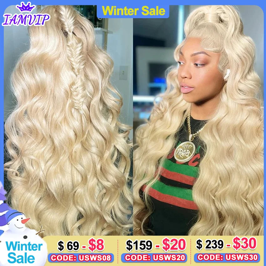 

IAMVIP 13x4 Hd Transparent Lace Frontal 613 Blonde Lace Front For Black Women Brazilian Body Wave Human Hair Wigs