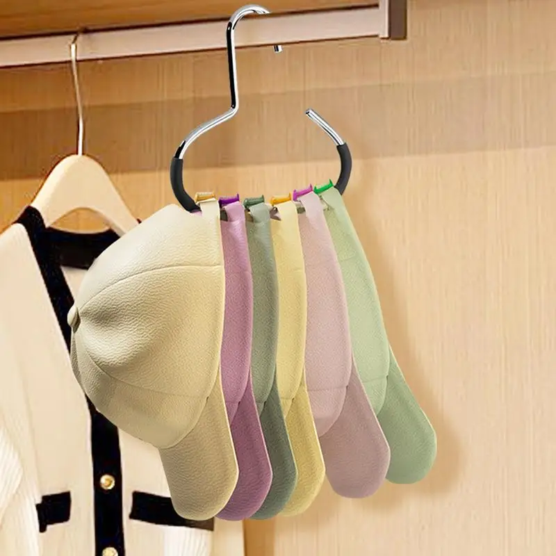 Hat Hangers For Closet Space Saving Dormitory Hat Rack For Baseball Caps Hold 8 Hats Multi-function Home Closet Baseball Hat