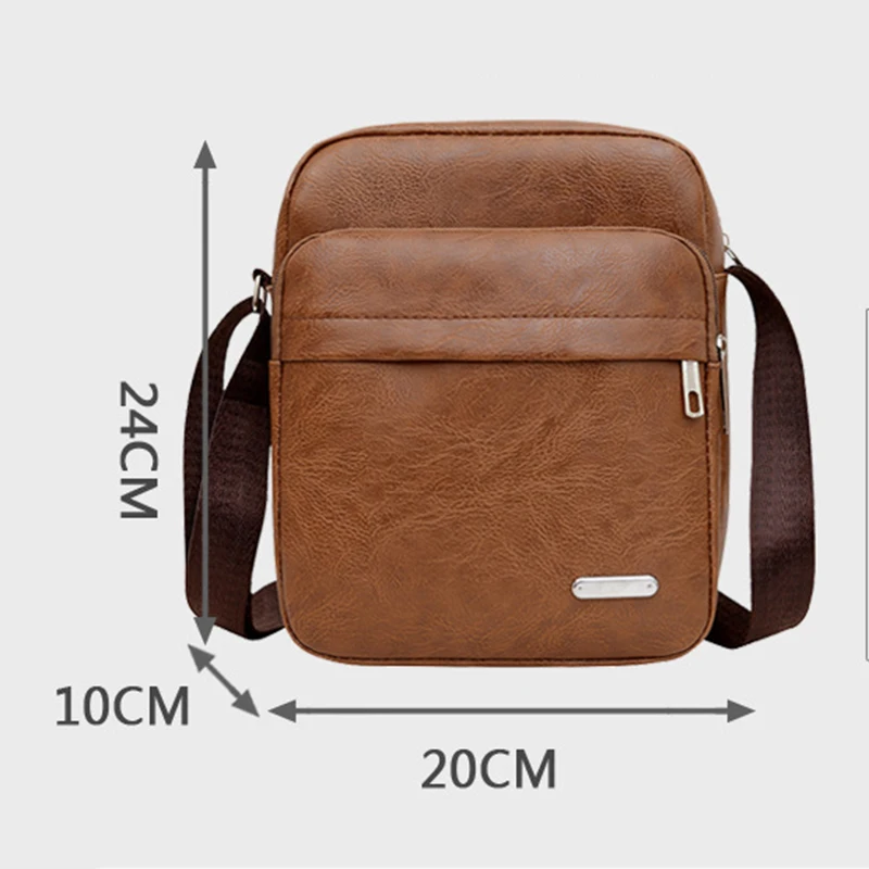 Brand Designer Men's Durable Shoulder Bag High Quality Pu Leather Cross Body Sling Bags Travel Crossbody Fashion Pack for Male