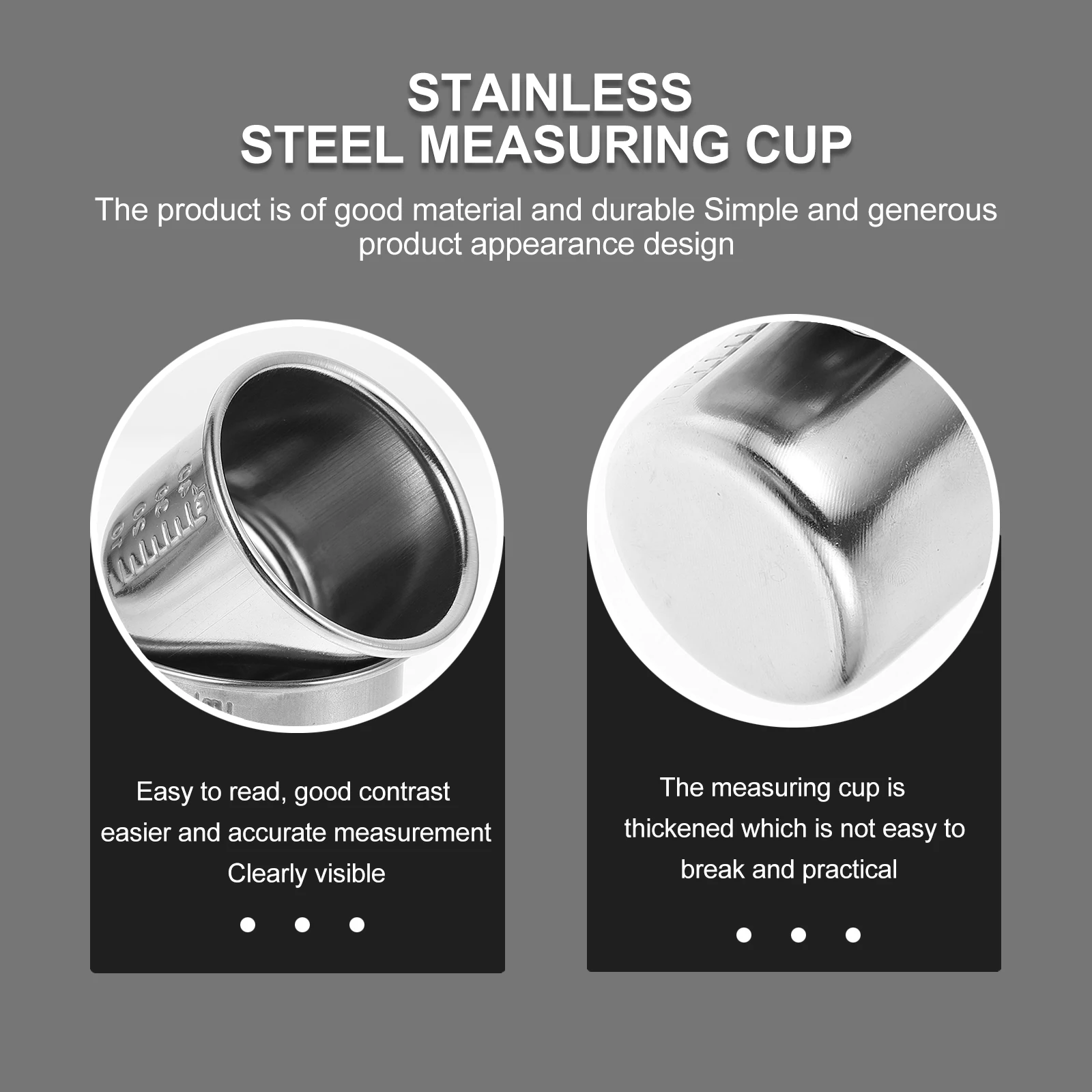 

4Pcs Stainless Steel Medicine Cups Thickened Heatproof Measuring Cups for Laboratory Experiment Liquid Measurement Graduated