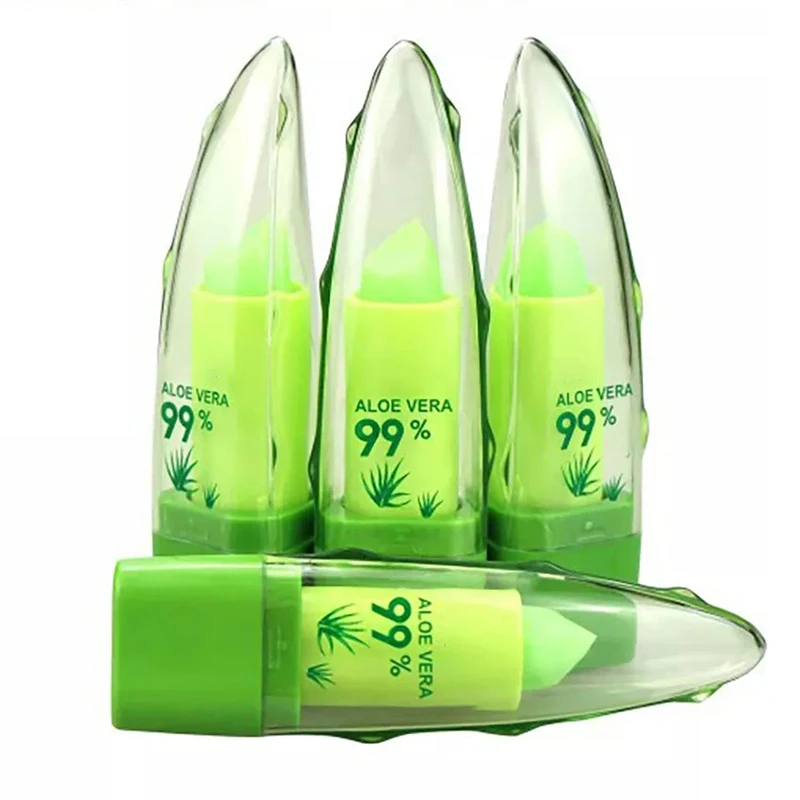 طويلة الأمد ترطيب أحمر الشفاه الألوة فيرا هلام اللون تغيير لمعان الشفاه ، إصلاح الرطوبة بلسم الشفاه ، مستحضرات التجميل الشفاه عصا