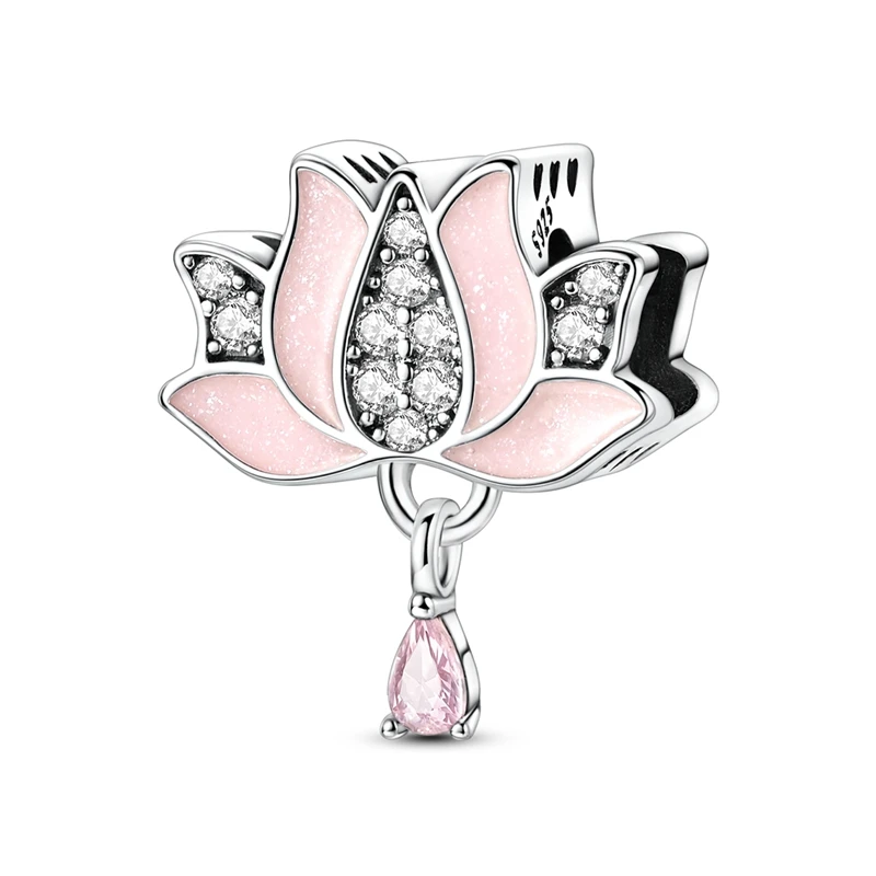

Hot Sale 925 Sterling Silver Lotus Flower Beads Jewellery Fit Original 925 Bracelet Necklace for Women DIY Gift