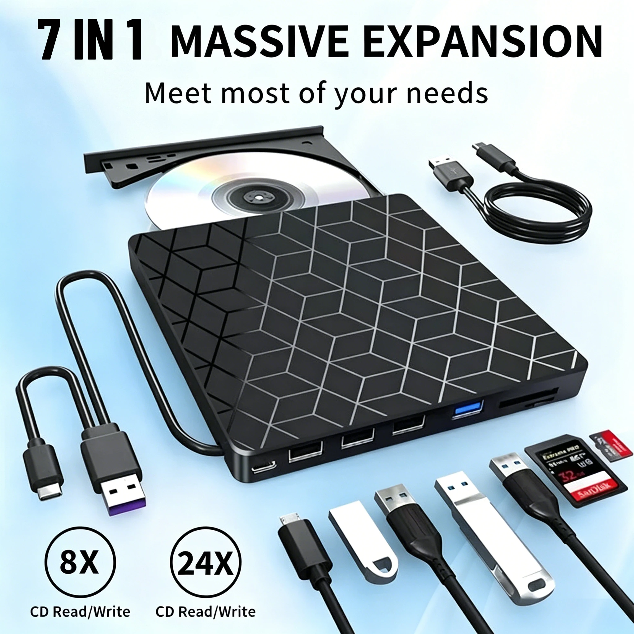 7-in-1-外付けcd-dvdドライブ-ポータブルdvdプレーヤー-usb-30-type-c-バーナー-デスクトップwindowsマルチメディア外付けディスクドライブ用