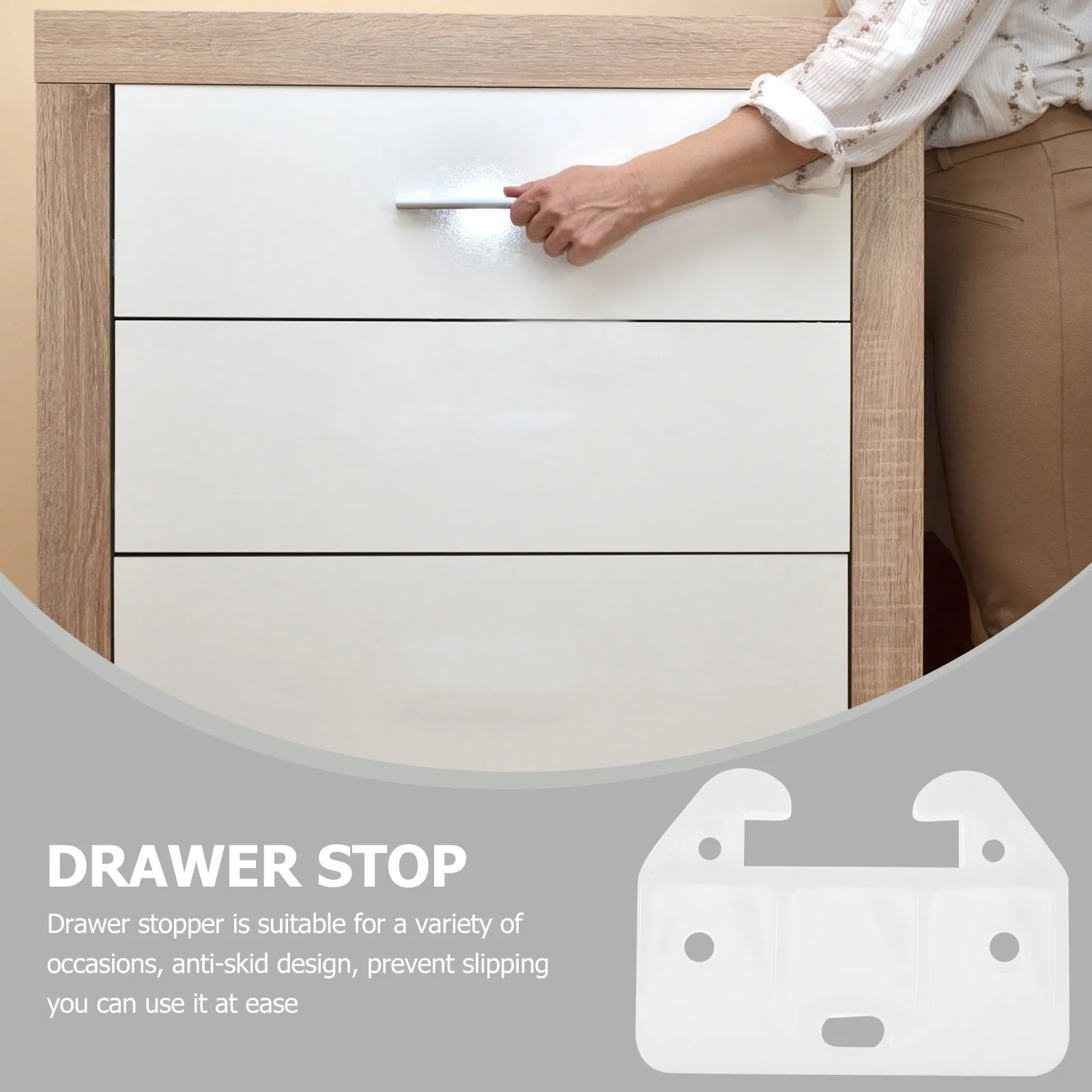 12Pcs Drawer Stops PP Non-Slip Drawer Bottom Stoppers for Dresser Cabinet Repair Slides Furniture Bumpers Stable Protection