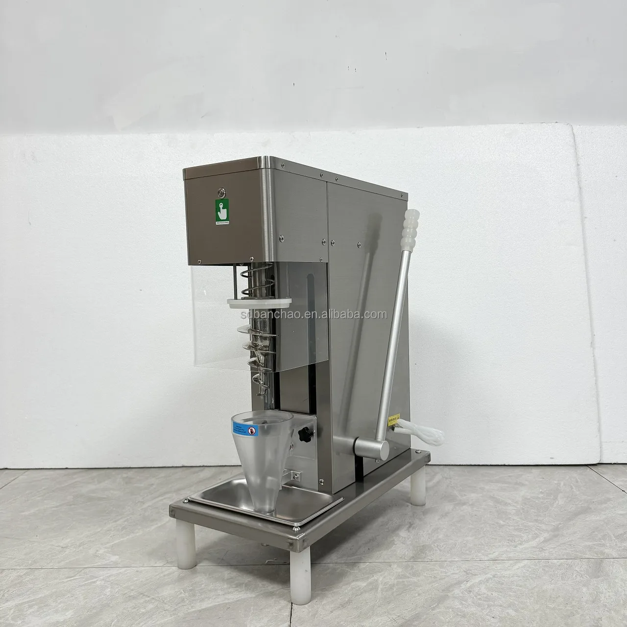 Commercial Ice Cream Maker-New Low Noise 3 Flavor Table Top Yogurt & Milk & Chocolate Compatible Swirl Ice Cream Machine