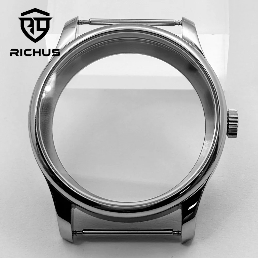 Корпус для часов RICHUS ETA6497, 40,6 мм, серебристый, подходит для механизмов ETA6497, 6498, ST3600, ST3620, ST36