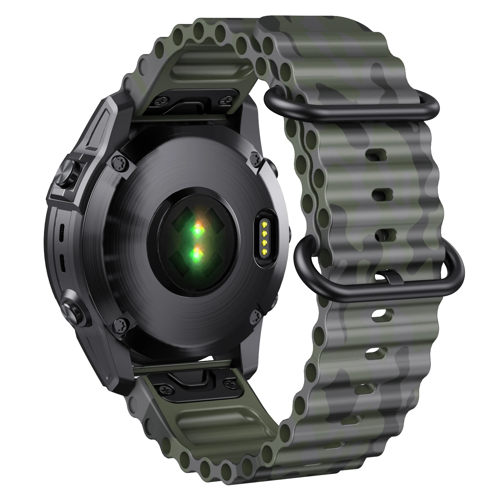 22/26mm for Garmin Fenix 6 Pro fenix5x 7plus silicone strap Forerunner 965, S62 Camo pattern strap
