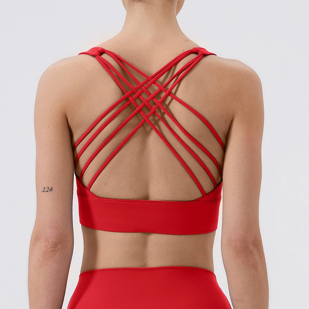 Yoga Sports Bra 8-Strap Back Design Shockproof Outdoor Running Indoor Pilates Tank Top Women's Fitness Clothing