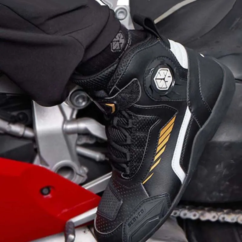 

Всесезонные мужские мотоциклетные ботинки SCOYCO, мотоциклетные ботинки из микрофибры, кожаные мужские ботинки для мотокросса