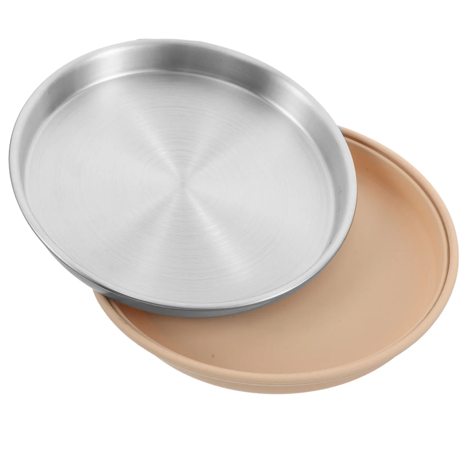 Stainless Steel Non Divided Toddler Suction Plates Round Snack Plate Baby LED Weaning Anti Slip Serving Dish Daycare Breakfast