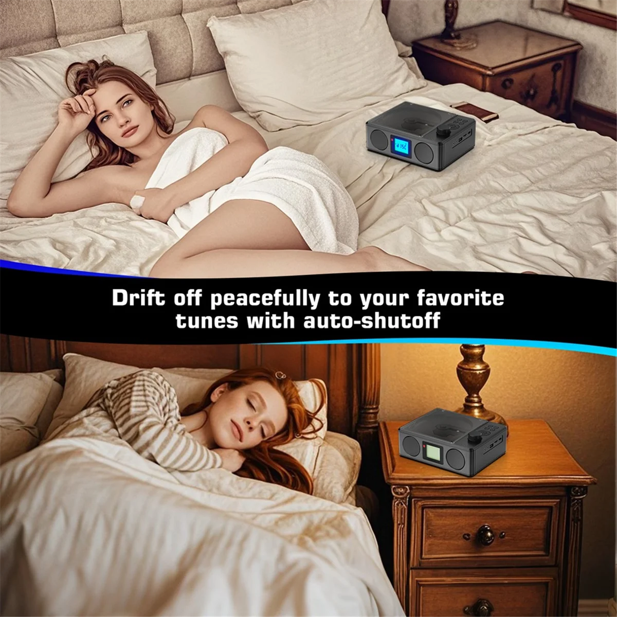 Nueva tecnología reproductor de CD portátil altavoz de Audio Bluetooth inalámbrico Radio FM reproductor de música con despertador enchufe de EE. UU.