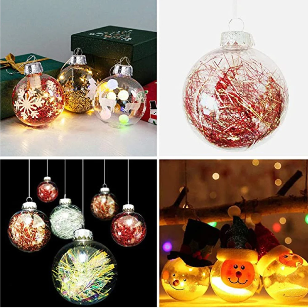 10 Stück Weihnachten transparente Kugel Kunststoff Weihnachts baum offene Kugel Box Kugel Ornament Hochzeits geschenk Geschenk Party Wohnkultur/10cm