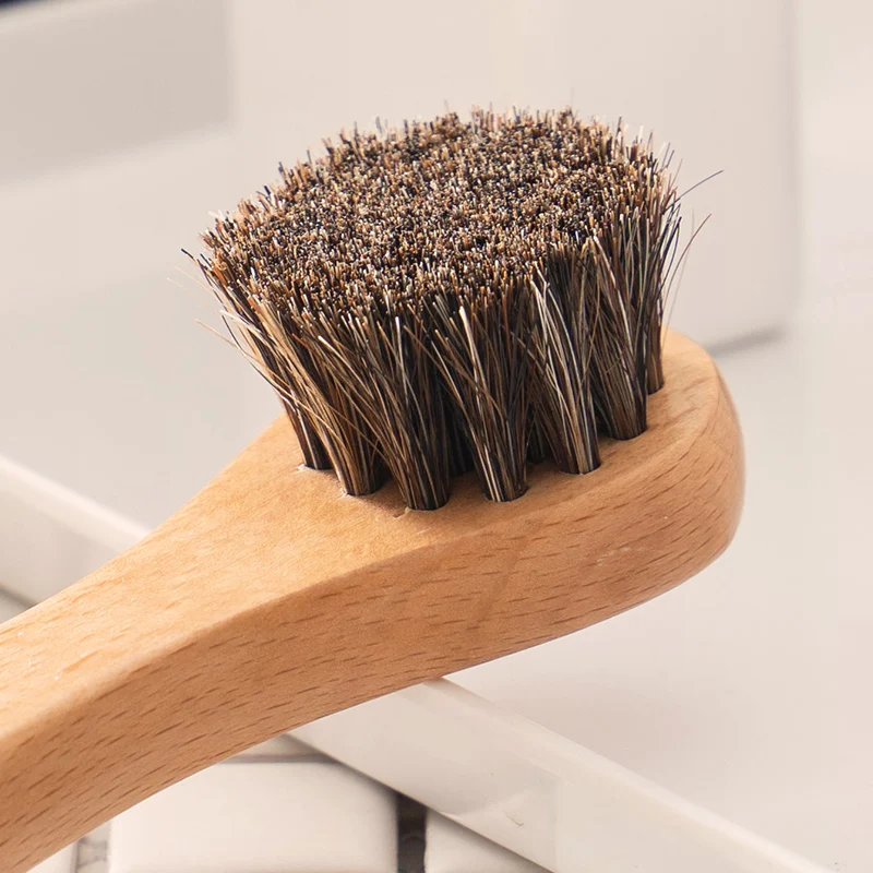 Mane hair shoe brush soft brush set shining mirroring professional home use horse hair brush Custom Logo Cleaning tools