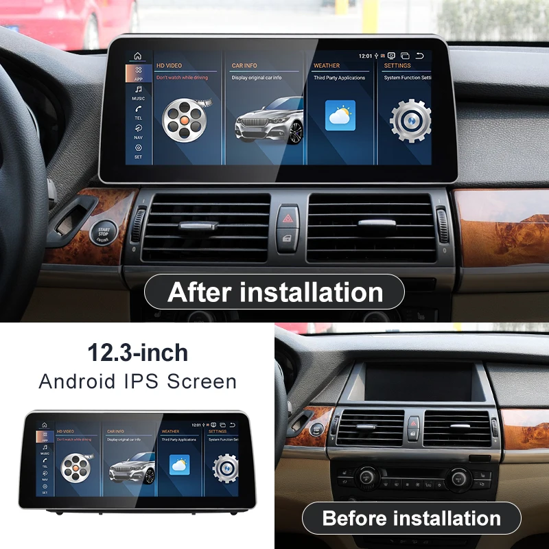 12.3inch Qualcomm Snapdragon680 Android 13 10.25 inches Wireless AUTO CarPlay For BMW X5 E70 X6 E71 Car Video Multimedia Players