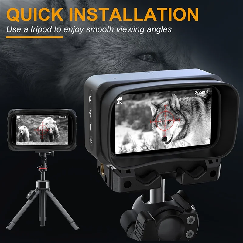 

For Hunting Camping 4K UHD Metal Night Vision Scope Sight Infrared Telescope Camera Mini Digital Monoculars