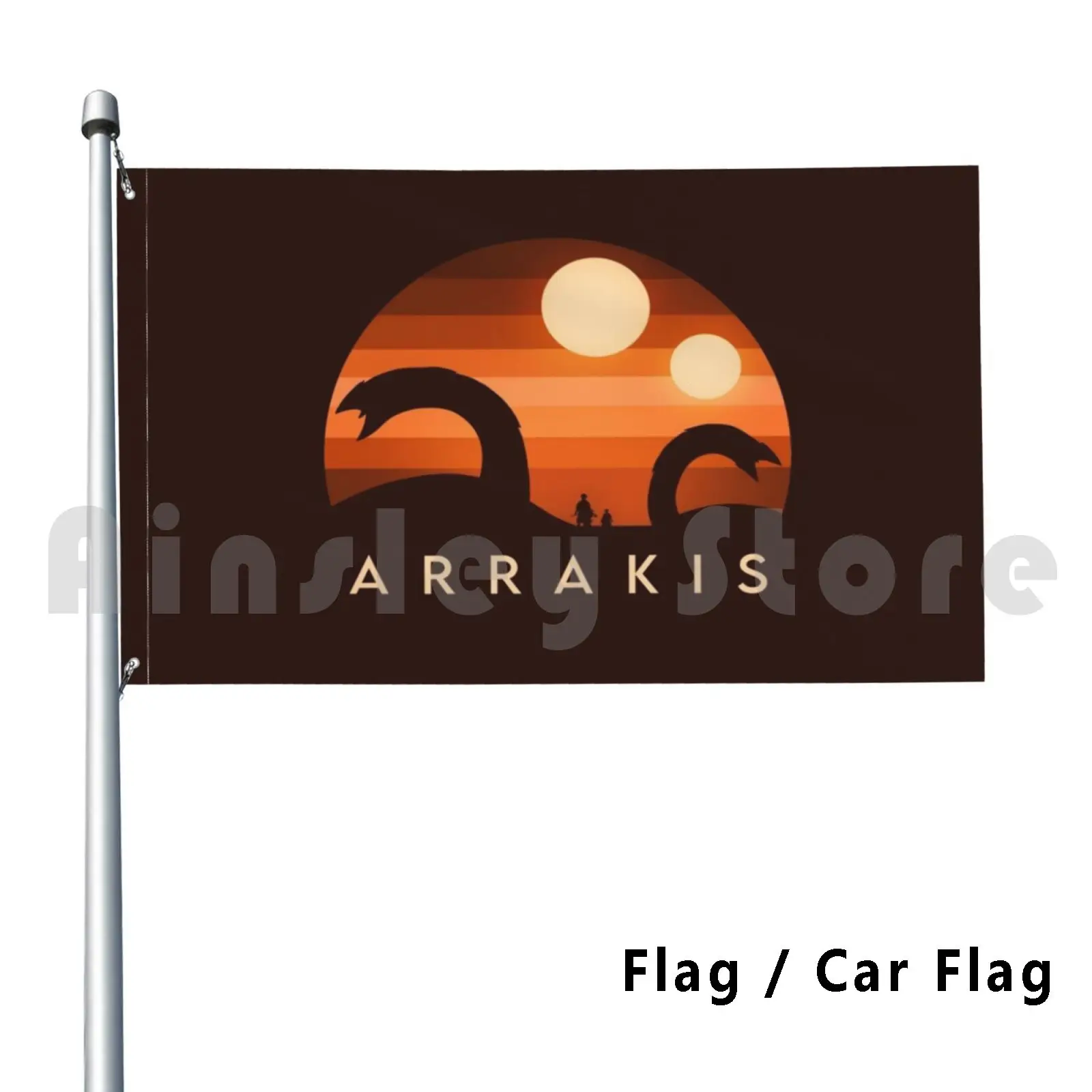 Arrakis V2 Flag Car Flag Funny Atreides Harkonnen Scifi Science Fiction Novel Book Movies Cinema Bird