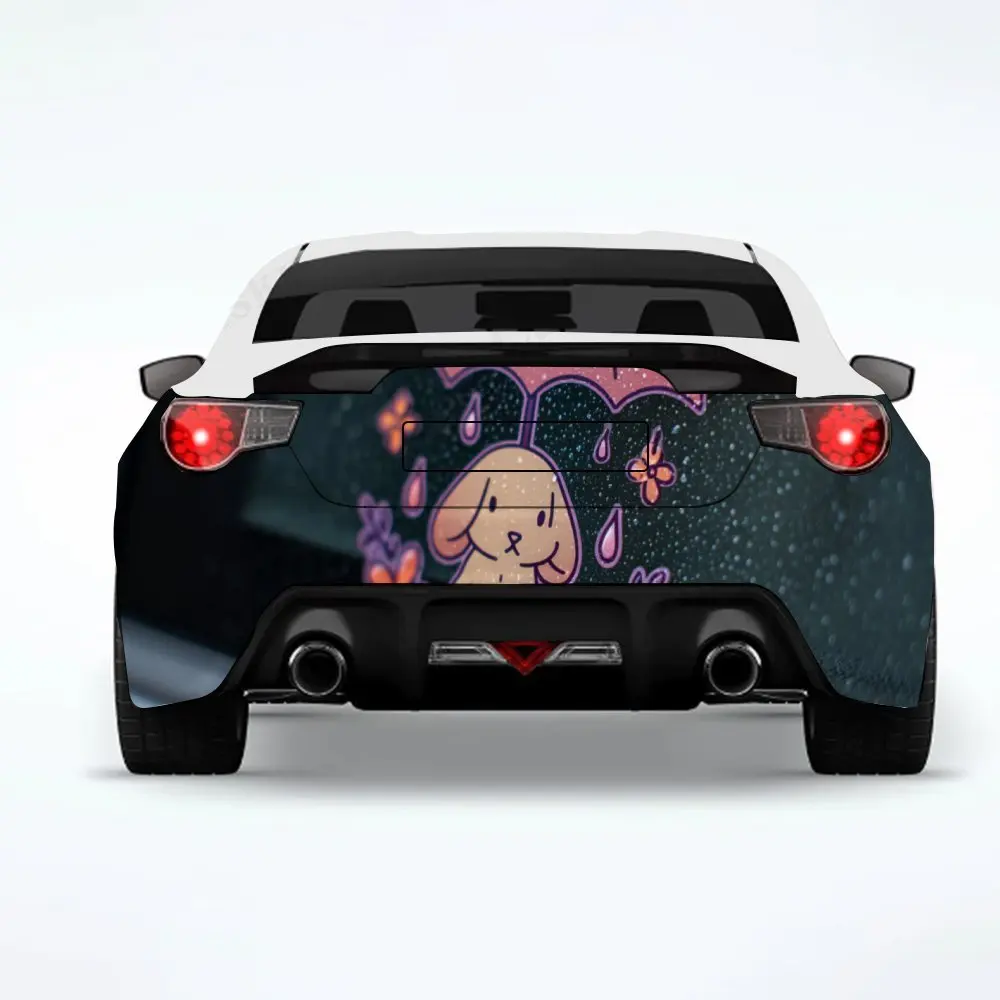 

Мышь под цветком - виниловая наклейка на заднюю часть автомобиля, водонепроницаемые самоклеящиеся виниловые наклейки для хвоста и бампера автомобиля, украшение P