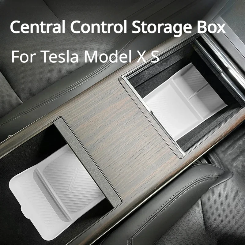 

For Tesla Model X S Central Control Storage Box Silicone Cushion Waterproof Tissue Storage Box Pad Car Interior Accessories 2023