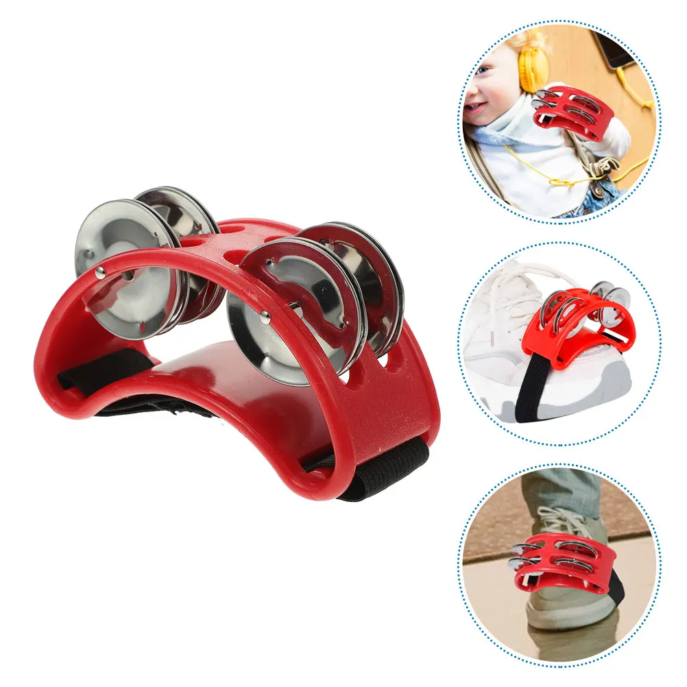 

2pcs Foot Tambourines Dual Row Foot Bells Durable Stable Material Easy Operate Band Shows Stage Performance Music Instruments