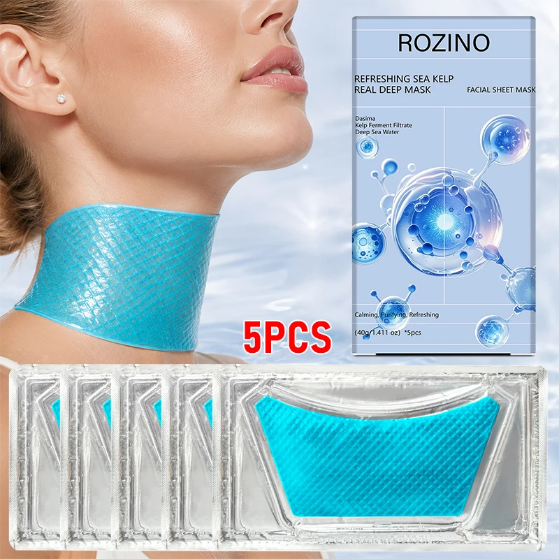 5Pcs/10Pcs/15Pcs Deep Moisturizing Blue Neck Patches/Neck Masks, Neck Mask, Tightens Neck Lines, Hydrates and Moisturizes, Tightens and Brightens Skin, Convenient for Lazy People to Carry, Replenishes Moisture, Suitabl
