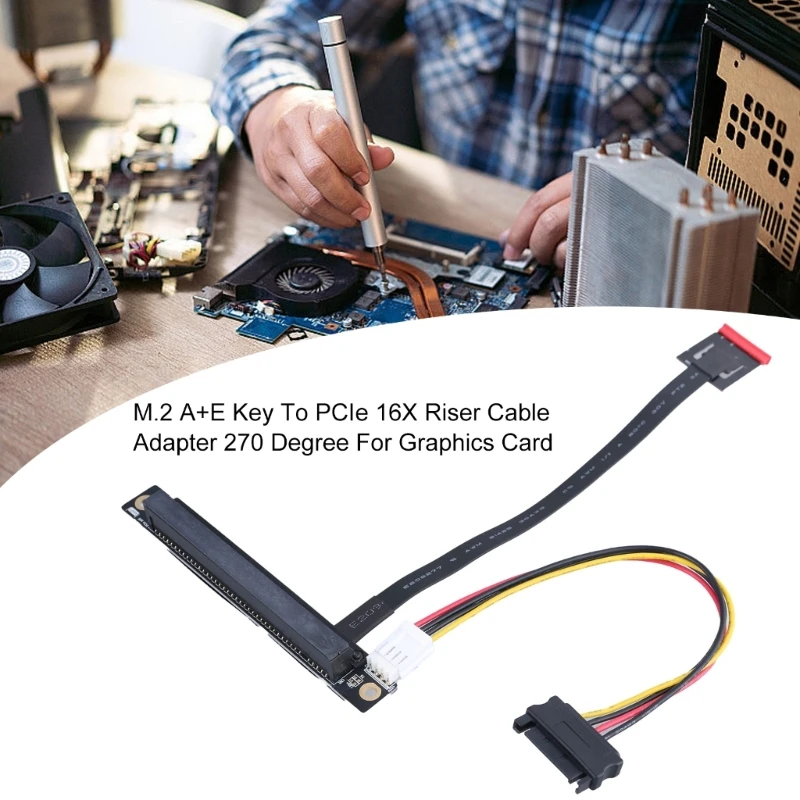 Fast Speed M.2 to PCIE 16X Extension Cord, 270 Degree Flexible Connection