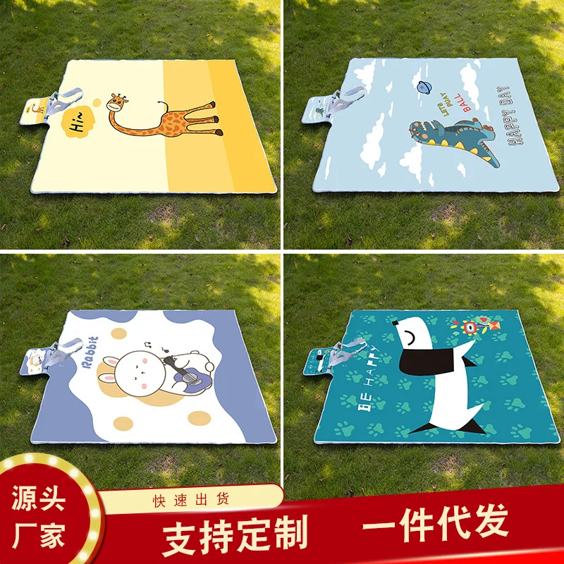 Oversized Cartoon Animal Waterproof Thickened Oxford Cloth Picnic Mat Outdoor Camping Foldable and Portable Beach Spring Outing