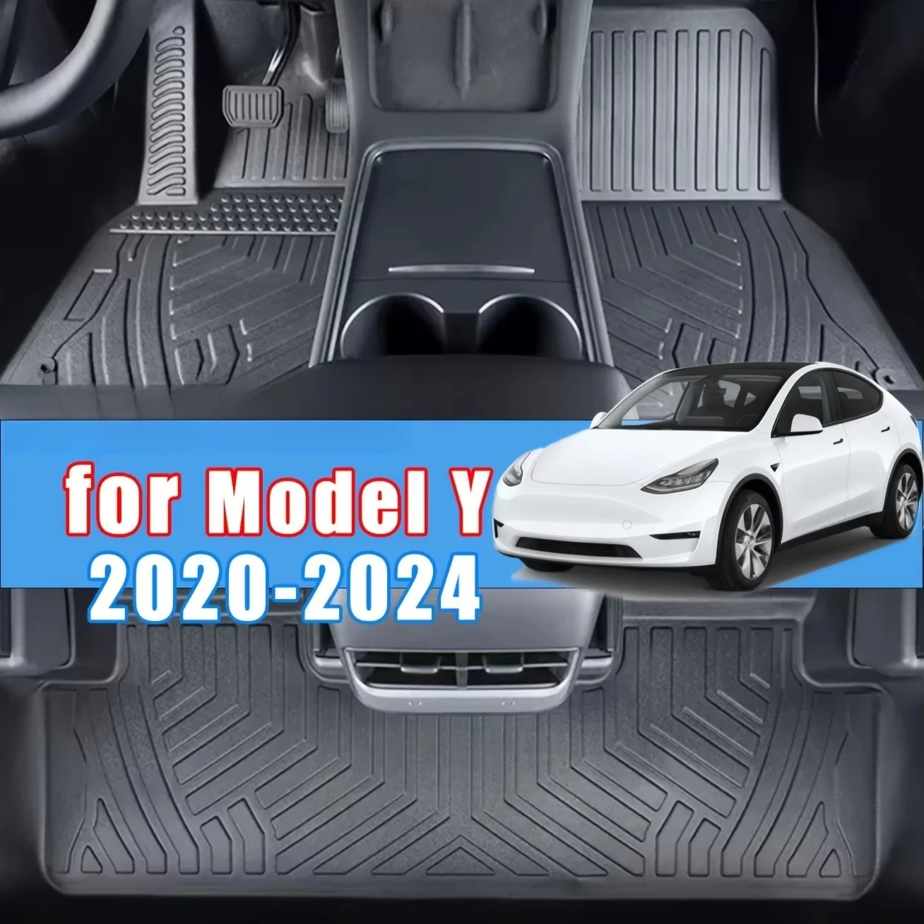 

Eco-Friendly All-Weather Anti-Slip Easy Clean Auto Interior Mats for Model Y 2020-2024