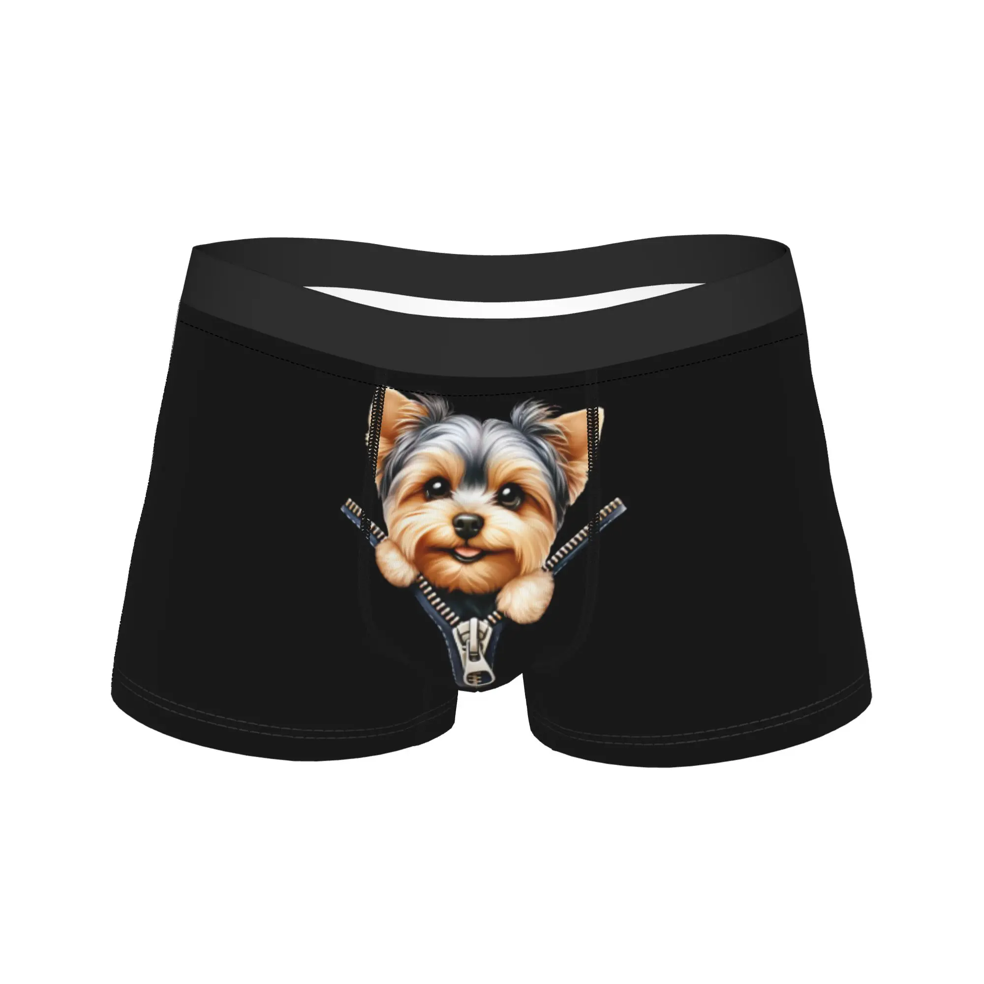 Yorkshire Terrier Dog Lover Cute Puppy Zipper Merch Boxers Briefs Novelty Underwear  Boxer Pants Gag Gift For Man