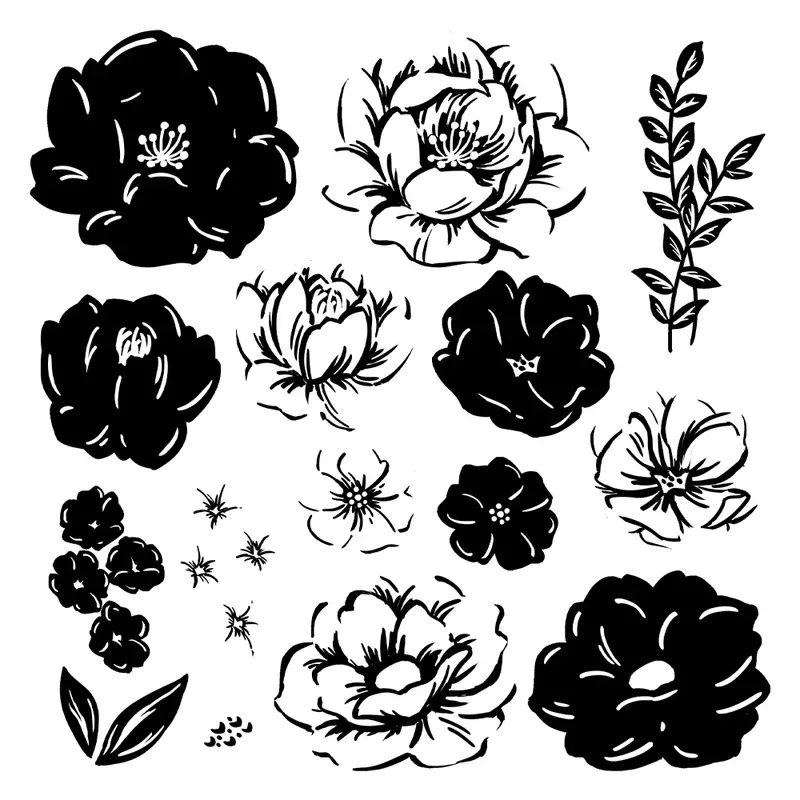 

Beautiful Blooming Flowers Cutting Dies Clear Stamps DIY Scrapbooking Metal Dies Silicone Stamps For Cards Albums