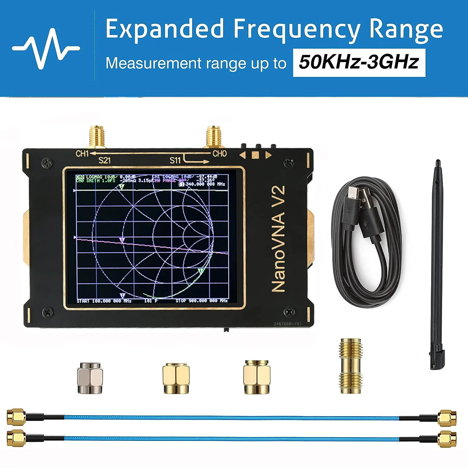 Nanovna SAA-V2 Vector Network Analyzer 10KHz~3GHz HF VHF UHF Antenna Analyzer 3.2